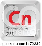 Poster, Art Print Of 3d Red And Silver Copernicium Chemical Element Keyboard Button