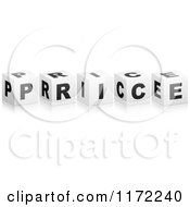 Poster, Art Print Of 3d Black And White Cubes Spelling Price