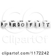 Clipart Of 3d Black And White Cubes Spelling PROFIT Royalty Free Vector Illustration