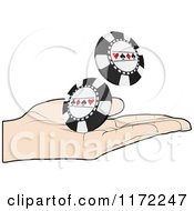 Poker Player Hand Holding Chips