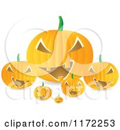 Clipart Of A Group Of Jackolantern Pumpkins Royalty Free Vector Illustration