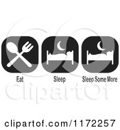 Poster, Art Print Of Black And White Eat Sleep Slee Psome More Icons