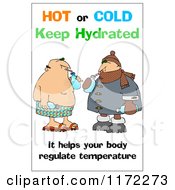 Poster, Art Print Of Keep Hydrated Warning With Men Drinking Water