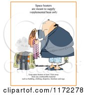 Poster, Art Print Of Man Setting Clothes On A Floor Heater With Warning Text