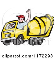 Cement Truck Driver Waving