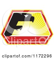 Clipart Of A Falcon In The Shape Of An F Against A Sunset Royalty Free Vector Illustration