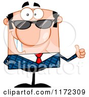 Poster, Art Print Of Happy Caucasian Businessman Wearing Sunglasses And Holding A Thumb Up