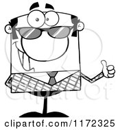 Poster, Art Print Of Happy Grayscale Businessman Wearing Sunglasses And Holding A Thumb Up