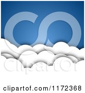 Background Of 3d Puffy Clouds Over Blue