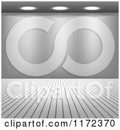 Poster, Art Print Of Blank Grayscale Gallery Wall With Ceiling Lighting