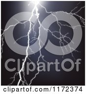 Poster, Art Print Of Strike Of Lightning In A Dark Stormy Sky