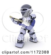 Poster, Art Print Of 3d Robot Playing An Electric Guitar