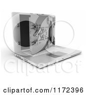 Poster, Art Print Of 3d Secure Laptop Computer With An Open Vault Safe 2