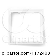 Clipart Of A 3d White Square Frame And Shadows Royalty Free Vector Illustration