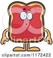 Cartoon Of A Surprised Toast And Jam Mascot Royalty Free Vector Clipart by Cory Thoman
