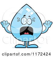 Cartoon Of A Screaming Water Drop Mascot Royalty Free Vector Clipart