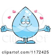 Poster, Art Print Of Loving Water Drop Mascot