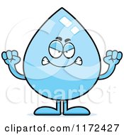 Cartoon Of A Mad Water Drop Mascot Royalty Free Vector Clipart