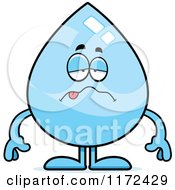 Poster, Art Print Of Sick Water Drop Mascot