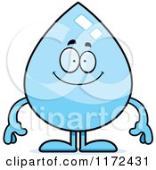 Cartoon Of A Happy Water Drop Mascot Royalty Free Vector Clipart