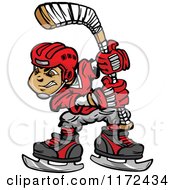 Hockey Player Holding Up A Stick