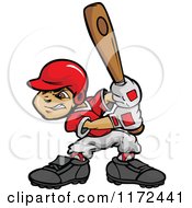 Poster, Art Print Of Baseball Boy Holding A Wooden Bat
