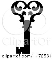 Clipart Of A Black And White Antique Skeleton Key 11 Royalty Free Vector Illustration