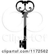 Clipart Of A Black And White Antique Skeleton Key 12 Royalty Free Vector Illustration