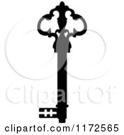 Clipart Of A Black And White Antique Skeleton Key 15 Royalty Free Vector Illustration