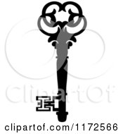Clipart Of A Black And White Antique Skeleton Key 16 Royalty Free Vector Illustration