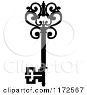 Clipart Of A Black And White Antique Skeleton Key 17 Royalty Free Vector Illustration