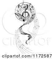 Poster, Art Print Of Music Swirl With Notes