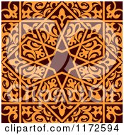 Poster, Art Print Of Seamless Brown And Orange Arabic Or Islamic Design