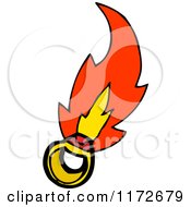 Cartoon Of A Magic Ring With Red Flames Royalty Free Vector Clipart by lineartestpilot