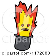 Cartoon Of A Magic Hat With Flames Royalty Free Vector Clipart