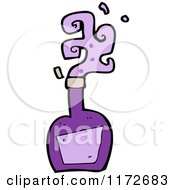 Cartoon Of A Purple Potion Bottle Royalty Free Vector Clipart by lineartestpilot