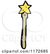 Cartoon Of A Star Magic Wand Royalty Free Vector Clipart by lineartestpilot