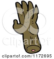 Cartoon Of A Dark Severed Hand Royalty Free Vector Clipart by lineartestpilot