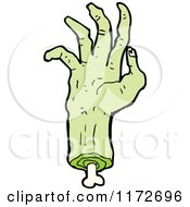 Cartoon Of A Green Zombie Hand 2 Royalty Free Vector Clipart