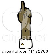 Cartoon Of A Dark Pointing Hand Royalty Free Vector Clipart