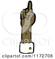Cartoon Of A Black Hand Pointing Up Royalty Free Vector Clipart