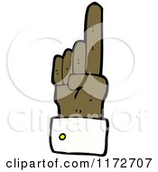 Cartoon Of A Black Hand Pointing Up Royalty Free Vector Clipart