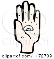 Cartoon Of A Hand With An Eye Royalty Free Vector Clipart