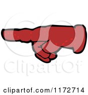 Cartoon Of A Pointng Red Hand Royalty Free Vector Clipart