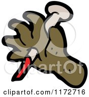 Cartoon Of A Nail In A Hand Royalty Free Vector Clipart