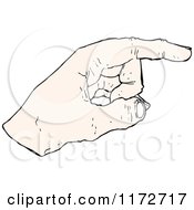 Cartoon Of A Pointng Hand Royalty Free Vector Clipart