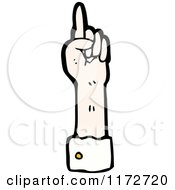 Cartoon Of A Hand Pointing Up Royalty Free Vector Clipart