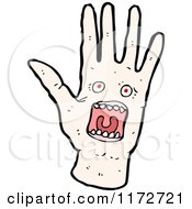 Cartoon Of A Screaming Hand Royalty Free Vector Clipart