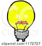 Cartoon Of A Yellow Light Bulb Royalty Free Vector Clipart