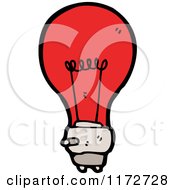Cartoon Of A Red Light Bulb Royalty Free Vector Clipart
